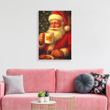 Toile étirée vintage Père Noël Noël
