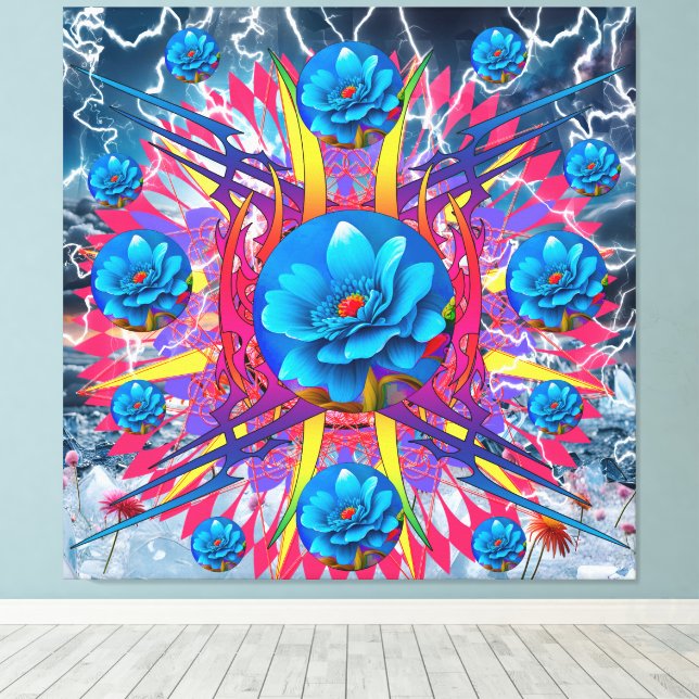 Toile Étoile de fleurs (Insitu (Plancher de Bois))