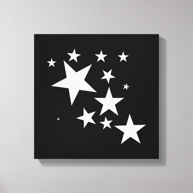 Toile Étoiles Blanches Star-Motif-Design Costume cadeau (Recto)