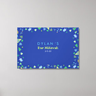 Toile ÉTOILES COLORÉES Barre Bat mitzvah Connexion