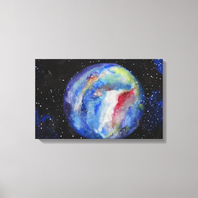 Toile Étoiles de l'espace planète simple (Recto)