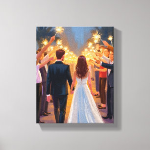 Toile Étoiles de mariage   Mariage Célébration Peinte