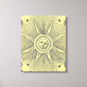 Toile Étoiles du Soleil Antique Ciel Nocturne Zodiaque M