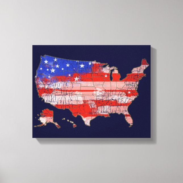 Toile étoiles+et+barre le drapeau de carte des (Recto)