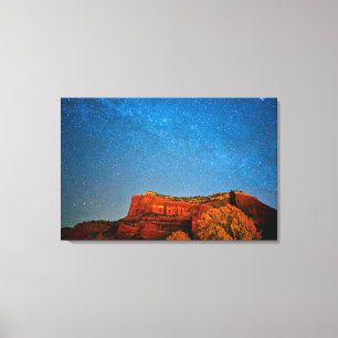 Toile Étoiles et roche rouge