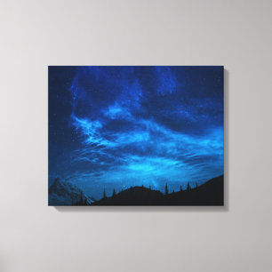 TOILE ÉTOILES LUMINEUSES DANS UN CIEL NOIR ET BLEU