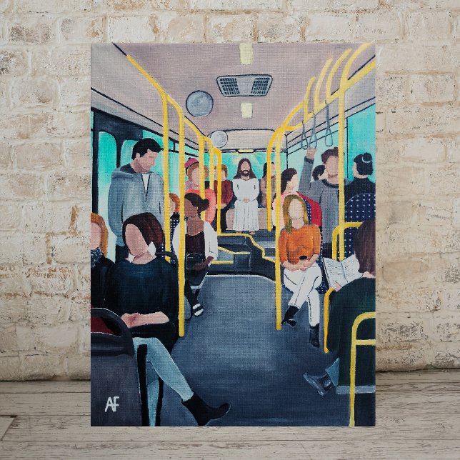 Toile Étranger dans le bus peinture par Alfred Fox (Créateur téléchargé)