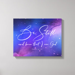 Toile Être encore et connaître l'aquarelle Bible Verse