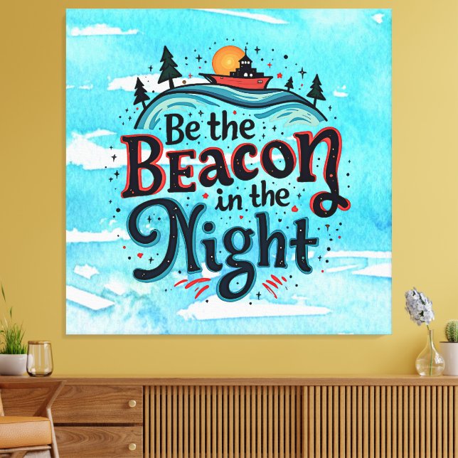 Toile Être le phare dans la nuit (Insitu(Salon))