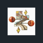 Toile Etude 8. Lighthouse 3d.<br><div class="desc">"Etude 8. Lighthouse" evolved: a striking transition from a minimalist avant-garde sketch to a photorealistic 3D masterpiece. In this 3D improvisation, the geometric forms are reimagined as a precious relic. The composition features polished carnelian spheres, inlaid turquoise, and slices of natural banded agate set within an ornate, filigree bronze frame....</div>