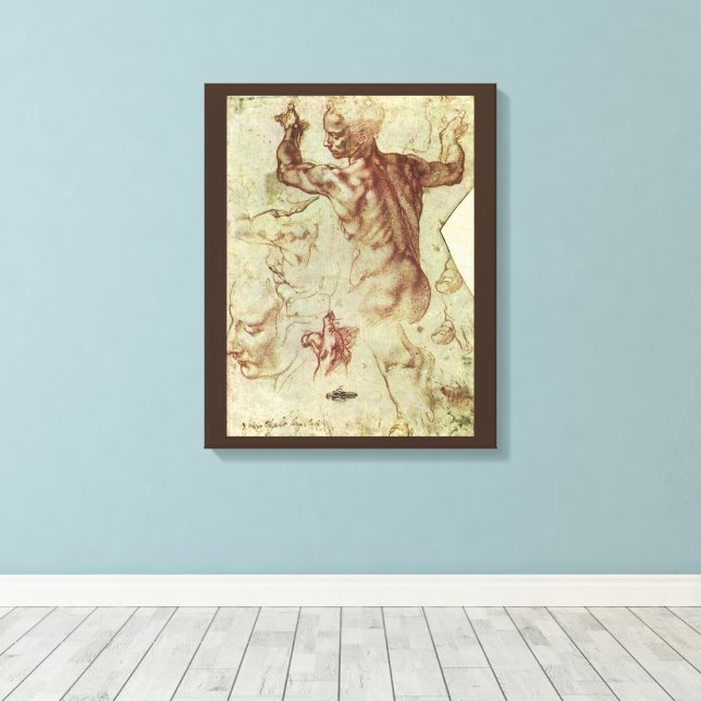 Toile Étude de Michel-Ange pour une Sibylle libyenne (Insitu (Plancher de Bois))