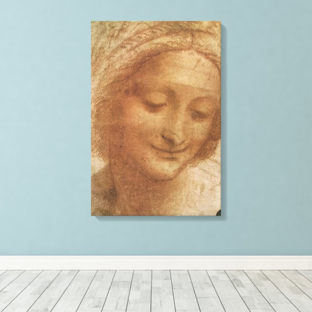 Toile Étude de portrait de sainte Anne de Léonard de Vin (Insitu (Plancher de Bois))