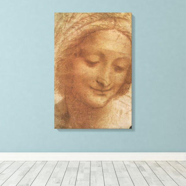 Toile Étude de portrait de sainte Anne de Léonard de Vin (Insitu (Plancher de Bois))