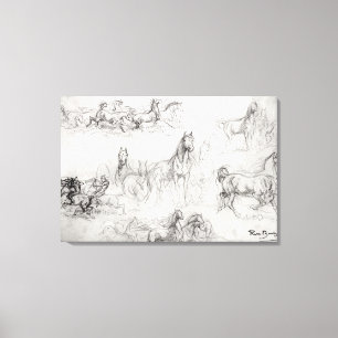 Toile Étude des chevaux