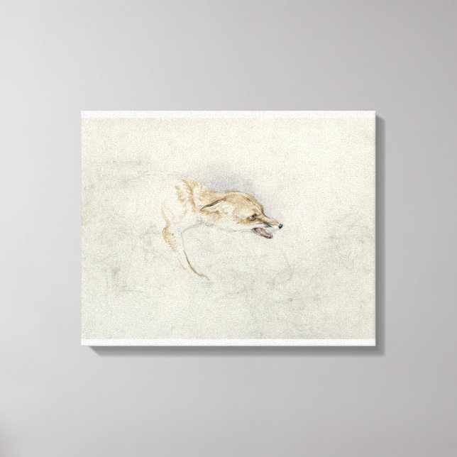 Toile Étude d'un renard croustillant, face à droite vers (Recto)
