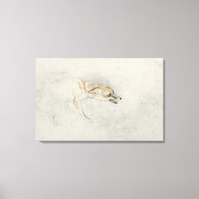 Toile Étude d'un renard croustillant, face à droite vers (Recto)