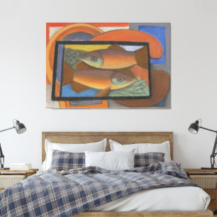 Toile Étude pour Poisson dans une vitrine