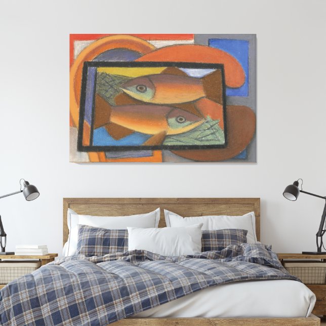 Toile Étude pour Poisson dans une vitrine (Insitu(Chambre))