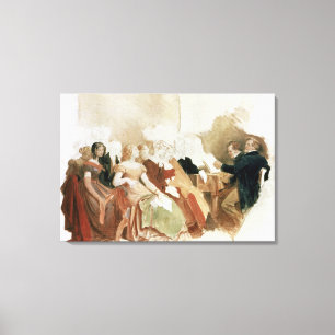 Toile Étudiez pendant une soirée à baron von Spaun's