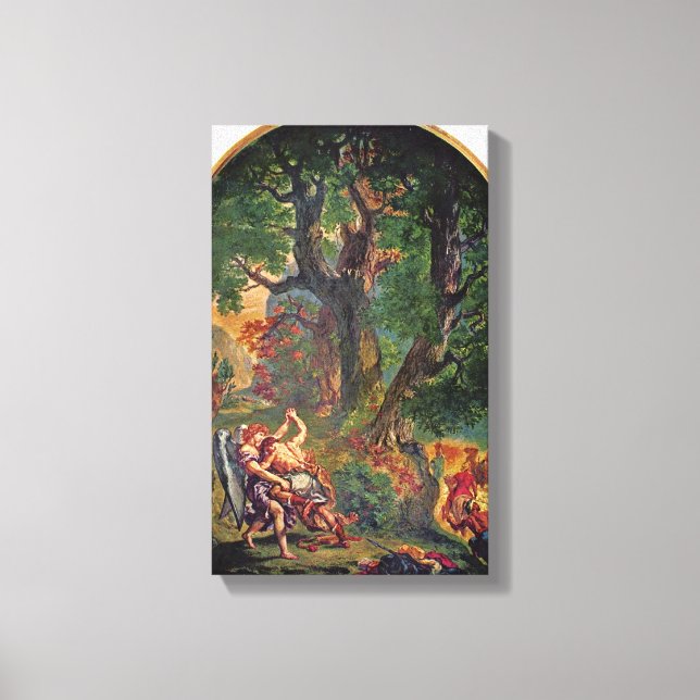 Toile Eugene Delacroix - Jacob lutte avec l'ange (Recto)