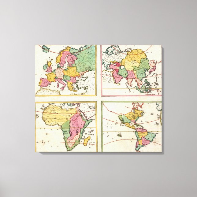 Toile Europe, Asie, Afrique, Amérique (Recto)
