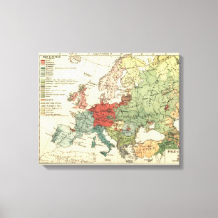 Toile Europe Carte Pays Antique Mondiale