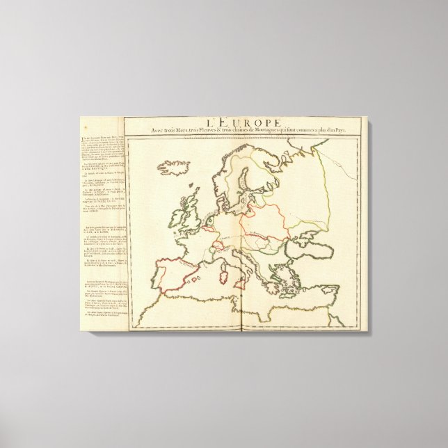 Toile Europe, Montagnes et Rivières (Recto)