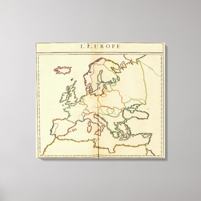 Toile Europe, Montagnes et Rivières (Recto)