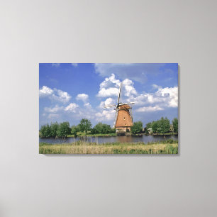 Toile Europe, Pays-Bas, Kinerdijk. Un moulin à vent est