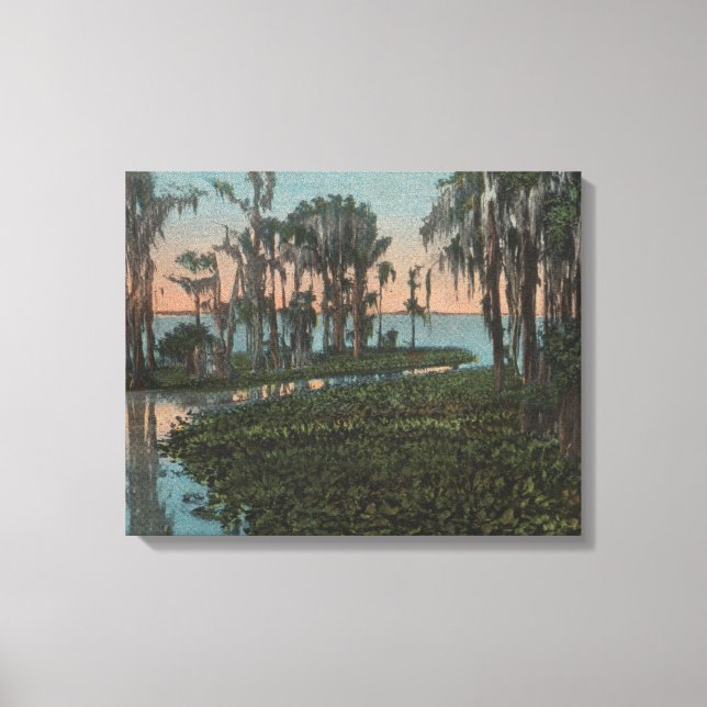 Toile Eustis, Floride - Vue sur le canal de Swampy (Recto)