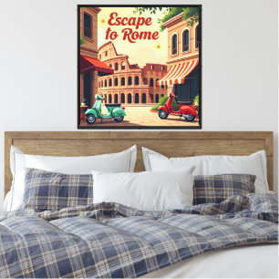 Toile Evasion vers Rome : Vintage voyage rétro