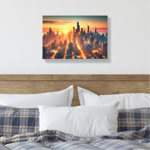 Toile Éveil des lumières des villes