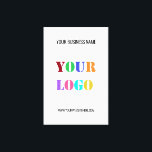 Toile Exemple d'impression du logo et de la zone de text<br><div class="desc">Toile Imprimez avec design Votre propre logo personnalisé Nom Site Web Promotionnel Couleurs personnalisées / Texte - Cadeau de décoration professionnelle moderne ou personnelle - Ajouter votre logo - Image - Photo / Nom - Société / Site Web ou E-mail ou téléphone - Coordonnées - Redimensionner et déplacer ou supprimer...</div>