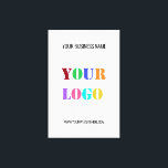 Toile Exemple d'impression du logo et de la zone de text<br><div class="desc">Toile Imprimez avec design Votre propre logo personnalisé Nom Site Web Promotionnel Couleurs personnalisées / Texte - Cadeau de décoration professionnelle moderne ou personnelle - Ajouter votre logo - Image - Photo / Nom - Société / Site Web ou E-mail ou téléphone - Coordonnées - Redimensionner et déplacer ou supprimer...</div>