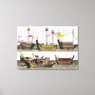 Toile Exemples des bateaux chinois, illustration de 'Le