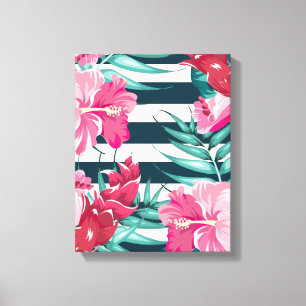 Toile Exotic Summer Floral rayé