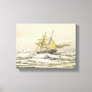Toile Expédition Lithographique du Navire Arctique Frank