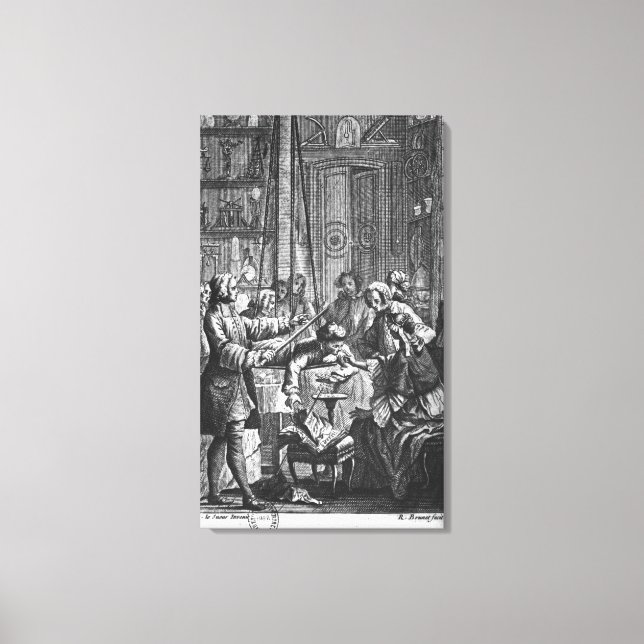 Toile Expérience électrique faite sur un homme (Recto)