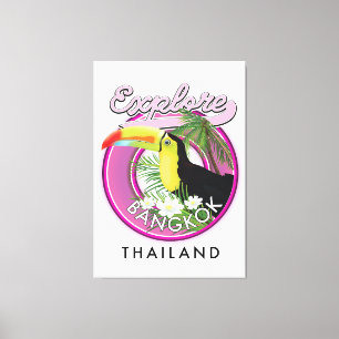 Toile explorer Bangkok indonésie logo de voyage