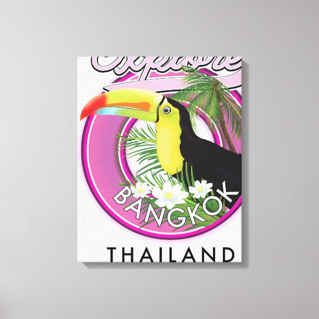 Toile explorer Bangkok indonésie logo de voyage (Recto)