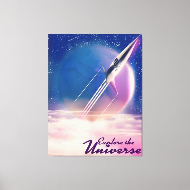 Toile Explorer l'affiche de l'espace Vintage Universe (Recto)
