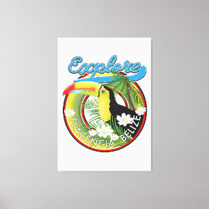 Toile Explorer le logo de voyage de Placencia Belize