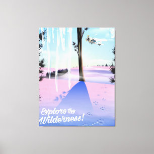 Toile Explorez la nature ! Empreintes d'animaux en hiver