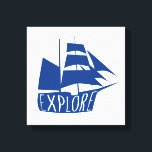 Toile Explorez Sailboat Nursery Art<br><div class="desc">Créez un "Explore Sailboat Nursery Art Canvas Print" pour la pouponnière à thème nautique de votre bébé : 🚢 Sailboat Illustration : Cette impression de toile présente une illustration charmante de voilier qui complète parfaitement votre décor de pépinière à thème nautique. Le voilier ajoute un sentiment d'aventure et d'exploration à...</div>