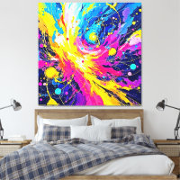 Explosion Cosmique : Art vibrant à éclaboussures