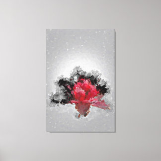 Toile Explosion de fleur rouge