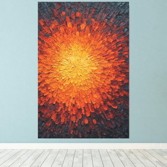 Toile Explosion de lumière texturée - Abstrait mural  (Insitu (Plancher de Bois))