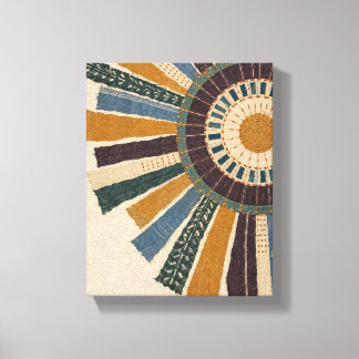 Toile Explosion de soleil ocre en couleur cousue - Abstr