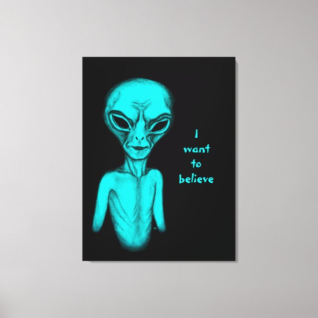 Toile Extraterrestre, je veux croire (Recto)