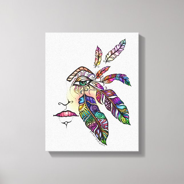 Toile EYE Love FEATHERS Imaginaire Art (Recto)